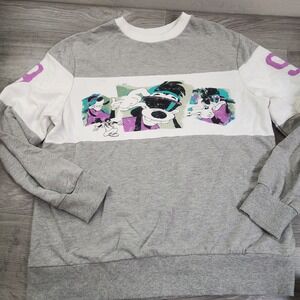 Disney Goofy Graphic Sweatshirt Size M Pullover Grey White Purple 1992 Relaxed